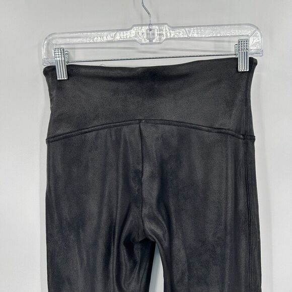 SPANX Women's Black Faux Leather Skinny Leggings Pull On Pants Size Large - Picture 9 of 10